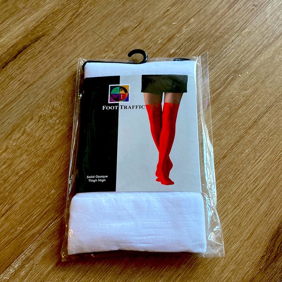NWT thigh high white nylon/spandex socks - Picture 1 of 1